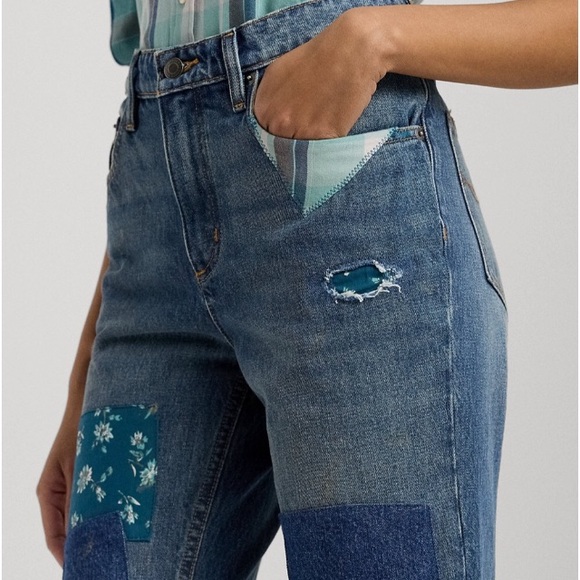 NWT Ralph Lauren Patchwork Boyfriend Jeans - Picture 3 of 16